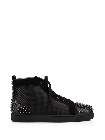 Shop Christian Louboutin Lou Spikes 2 Sneakers In Black