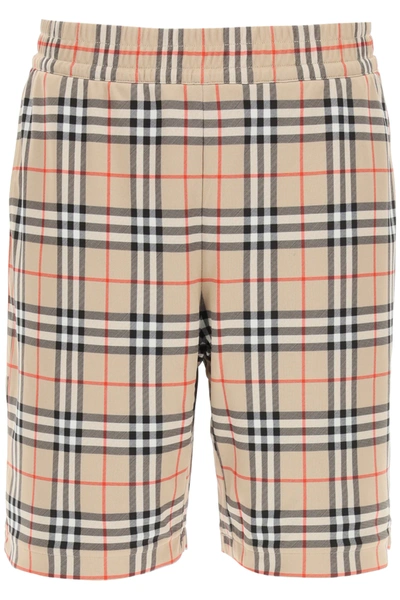 Shop Burberry Vintage Check Bermuda Shorts In Brown,black,red