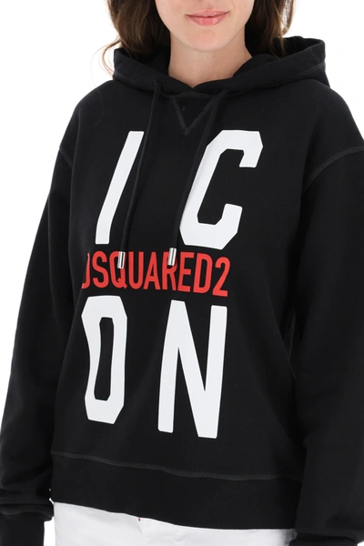 Shop Dsquared2 Logo Sweatshirt With Hood In Black