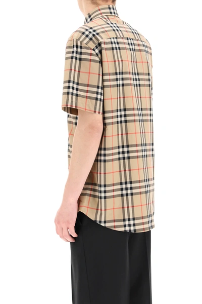 Shop Burberry Caxton Shirt Vintage Check In Beige,black,red