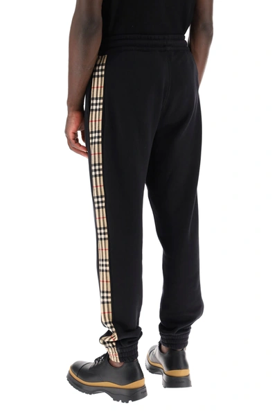 Shop Burberry Checkford Jogger Pants In Black