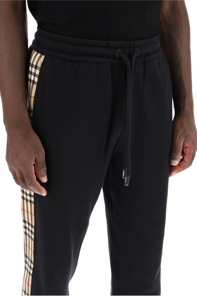 Shop Burberry Checkford Jogger Pants In Black