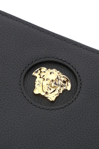 Shop Versace Zip Around La Medusa Wallet In Black