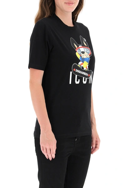 Shop Dsquared2 Icon Ciro Print T-shirt In Black