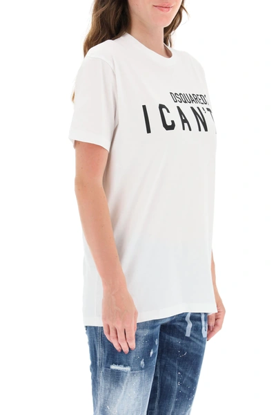 Shop Dsquared2 Logo Print Cotton T-shirt In White