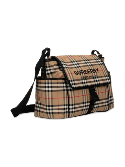 Burberry Vintage Check & Leather Diaper Bag W/ Changing Pad In Beige |  ModeSens