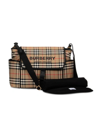 Shop Burberry Check Print Baby Changing Bag, Archive Beige