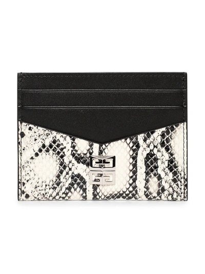 Shop Givenchy Python Print Card Holder Black And White