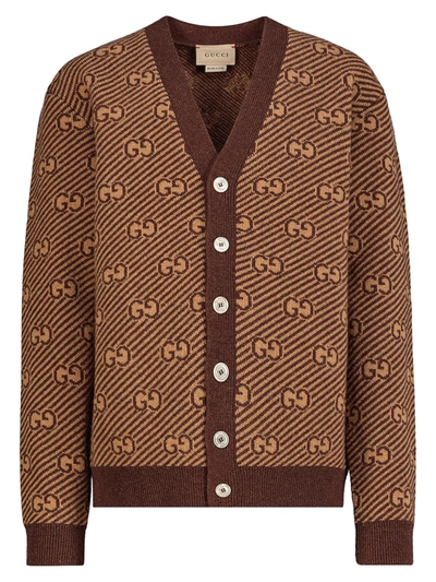 Shop Gucci Kids Cardigan For Boys In Brown