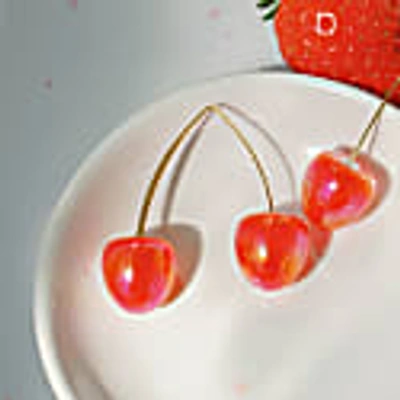 I'mmany London Double Cherry Drop Earrings In Drop