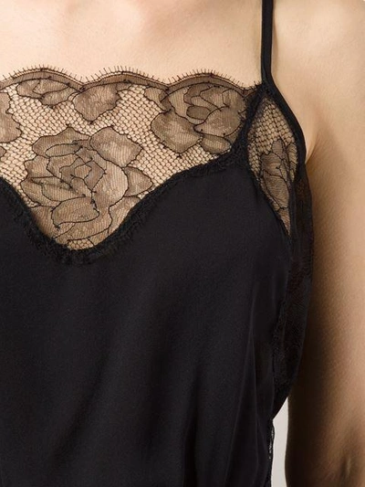 Shop Fleur Du Mal Rose Lace Appliqué Slip In Black