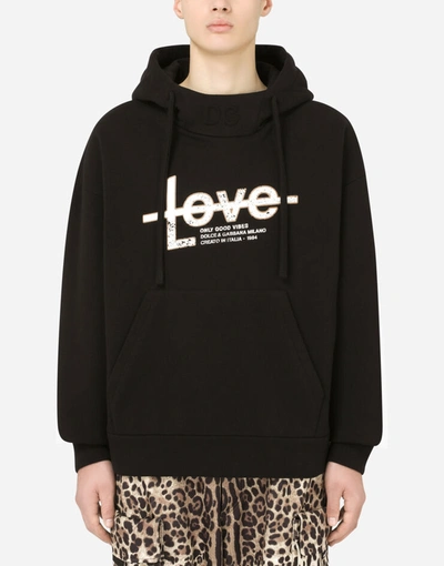 Shop Dolce & Gabbana Printed Hoodie In Black