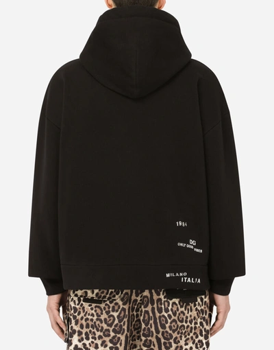 Shop Dolce & Gabbana Printed Hoodie In Black