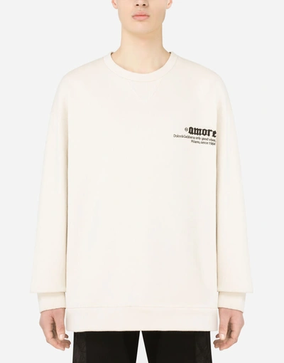 Shop Dolce & Gabbana Jersey Sweatshirt With Print In Multicolor