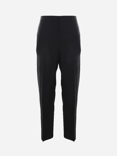 Shop Valentino Basic Trousers Made Of Wool And Mohair In Black