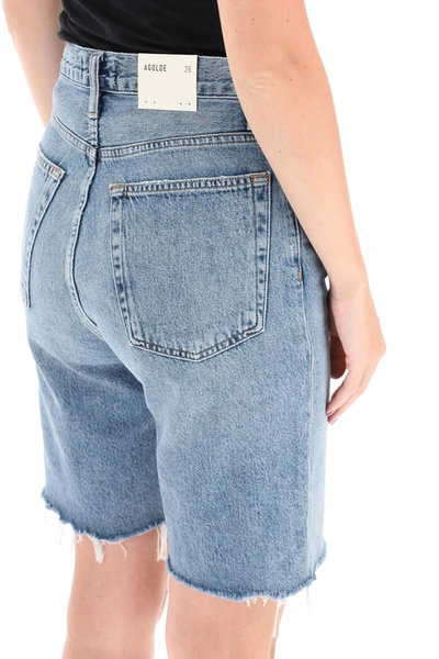 Shop Agolde High Rise Shorts In Blue
