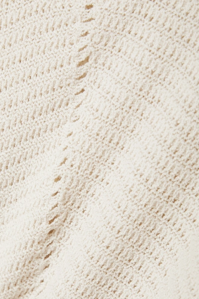 Shop A.l.c Juliana Pointelle-knit Cotton-blend Top In Off-white