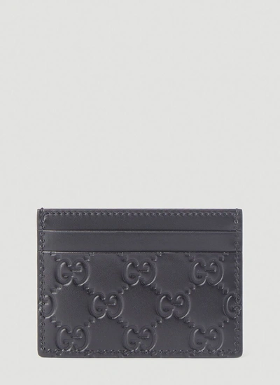 Shop Gucci Signature Card Case In Black