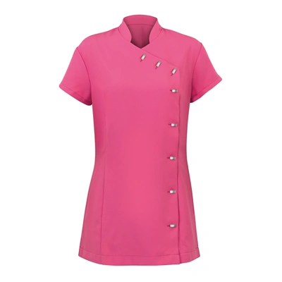 Shop Alexandra Womens Easycare Wrap Beauty Tunic / Health Beauty & Spa / Workwear (pack Of 2) ( In Pink
