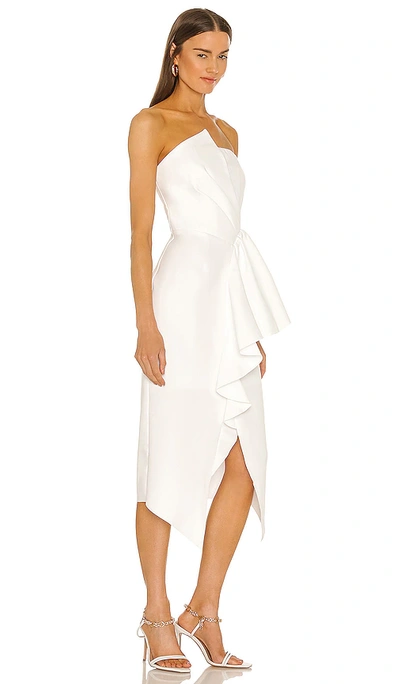 Elliatt Reception Cascade Ruffle Strapless Cocktail Dress In White
