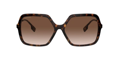 Shop Burberry Be 4324 300213 Rectangle Sunglasses In Brown