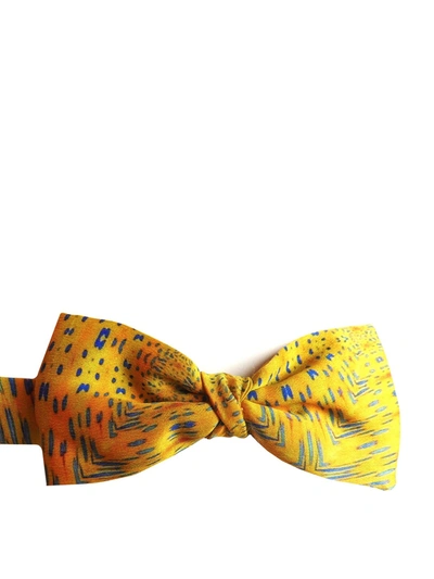 Shop Maria Enrica Nardi Segesta Handmade Silk Bow Tie In Yellow