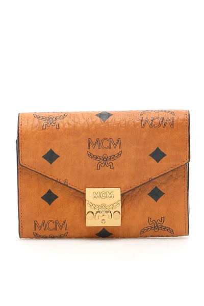 Shop Mcm Patricia Visetos Wallet In Brown,black