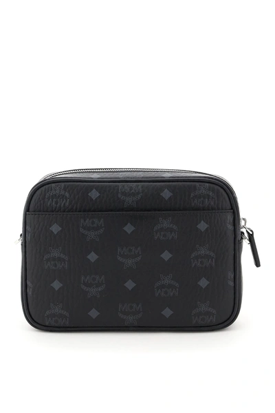 Shop Mcm Klassik Small Visetos Crossbody Bag In Black,grey