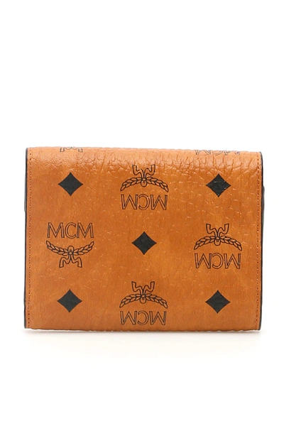 Shop Mcm Patricia Visetos Wallet In Brown,black