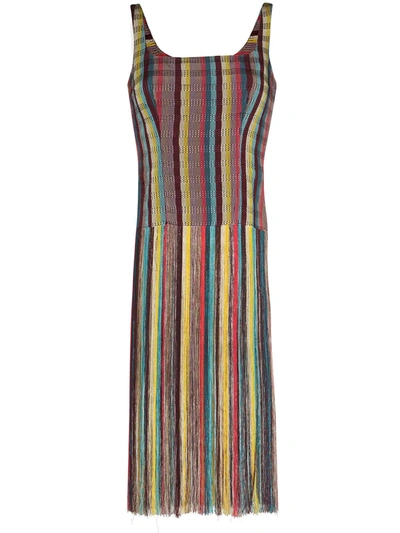 Shop Kenneth Ize Stripe-pattern Fringed Top In Yellow