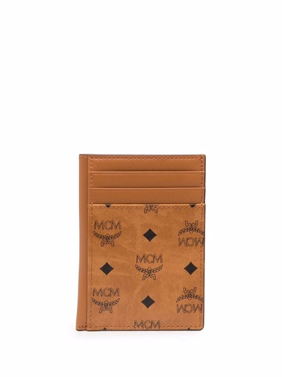 Shop Mcm Monogram-print Card Holder In 褐色