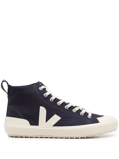 Shop Veja Nova Canvas High-top Trainers In 蓝色