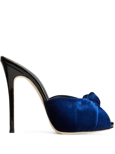 Giuseppe Zanotti Bridget 120mm Knot-detail Sandals In 蓝色