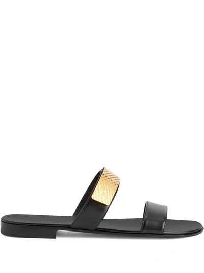 Shop Giuseppe Zanotti Zak Strap-detail Sandals In 黑色