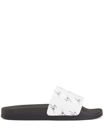 Giuseppe Zanotti Brett Signature-logo Slides In 白色