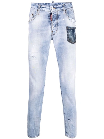 Dsquared2 Faded Skinny Jeans In 蓝色 | ModeSens