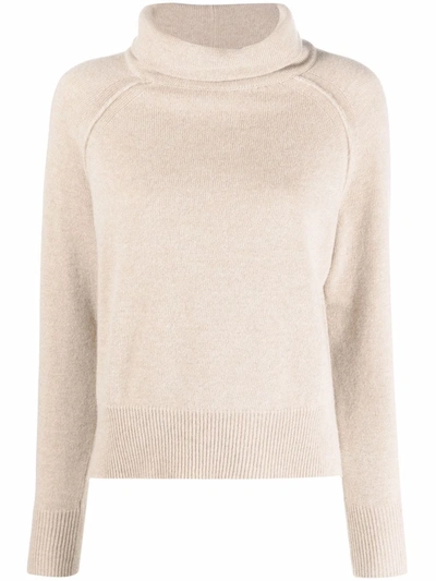 Shop Lorena Antoniazzi High Neck Wool-blend Jumper In 中性色