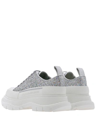 Shop Alexander Mcqueen "tread Slick Glitter" Sneakers In Silver