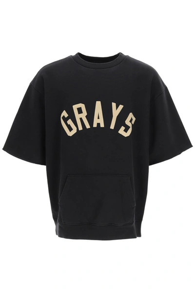 Shop Fear Of God Grays Short-sleeved Oversized Sweatshirt In Mixed Colours