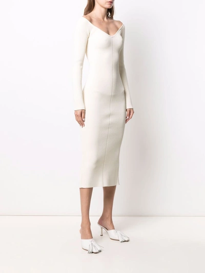 Shop Khaite Pia V-necked Dress In White