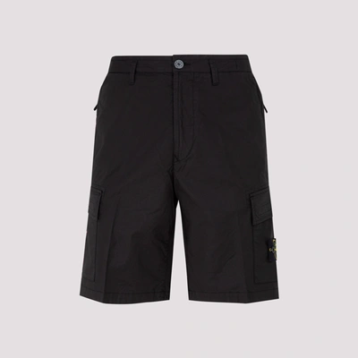 Shop Stone Island Bermuda Cargo Shorts In Black