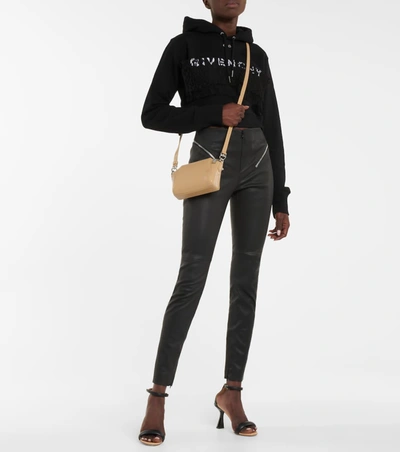 Shop Givenchy Antigona Nano Leather Shoulder Bag In 米色