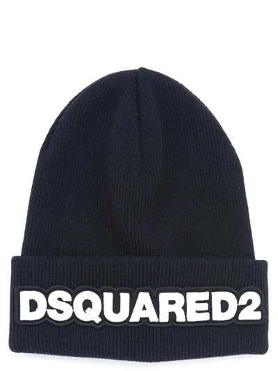 Shop Dsquared2 Logo Embroidered Beanie In Black