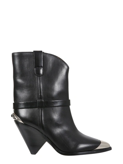 Shop Isabel Marant Lamsy Ankle Boots In Black