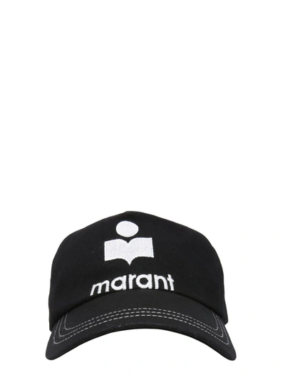 Shop Isabel Marant Logo Embroidered Baseball Cap In Black