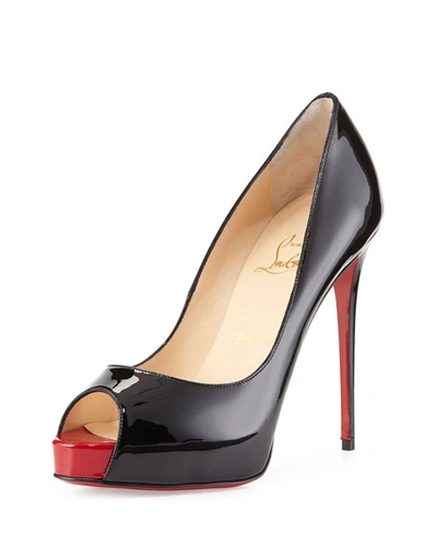 Shop Christian Louboutin New Very Prive Patent Red Sole Pumps In Black