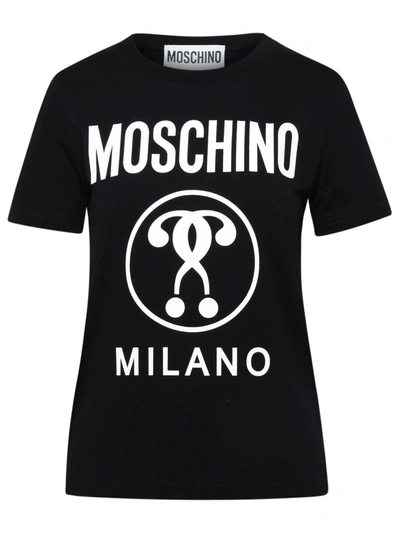 Shop Moschino Double Question Mark Print T In Black