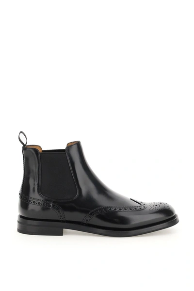 Shop Church's Ketsby Wg Brogue Chelsea Boots In Black