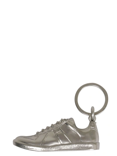Shop Maison Margiela Replica Sneaker Keyring In Silver