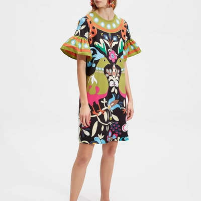 Shop Ladoublej Walk The Dog Dress Placée In Peacock